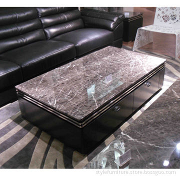 Rectangle coffee table with marble top